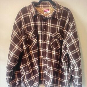 Wrangler Tan and Cream Flannel Shirt